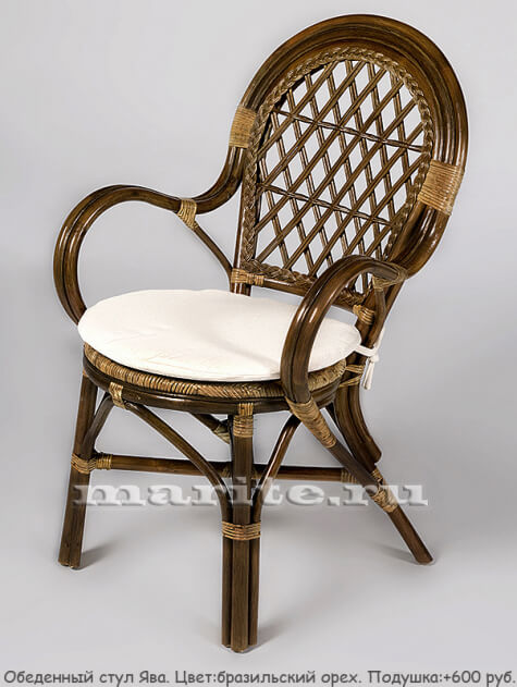 Обеденный комплект мебели из натурального ротанга Ява-6 Овал (Java-6 Oval) (цвет: орех) - вид 1 миниатюра