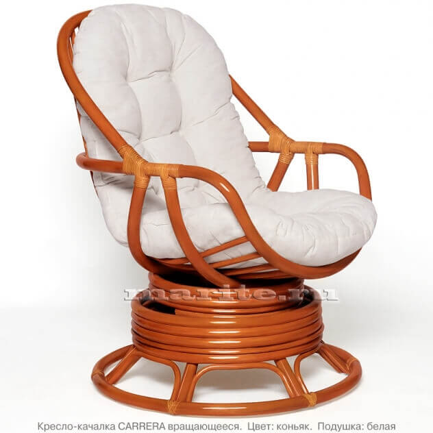 Кресло-качалка вращающееся Каррера (CARRERA) (цвет: коньяк) - вид 1 миниатюра