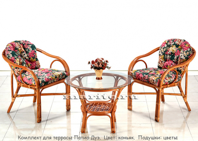 Комплект мебели для террасы из натурального ротанга Патио Дуэ (Patio Due) (цвет: шоколад) - вид 6 миниатюра