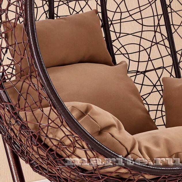 Подвесное кресло качели плетёное Фреско 95 х 110 (цвет: шоколад) - вид 7 миниатюра