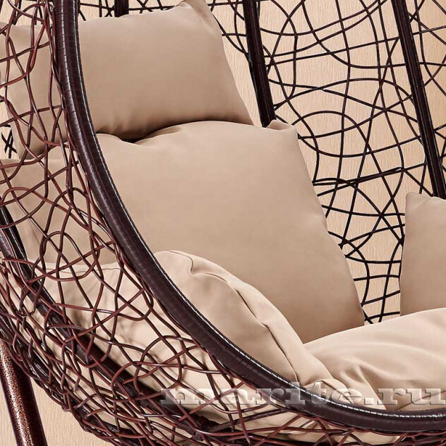 Подвесное кресло качели плетёное Винд ( цвет: шоколад) - вид 3 миниатюра