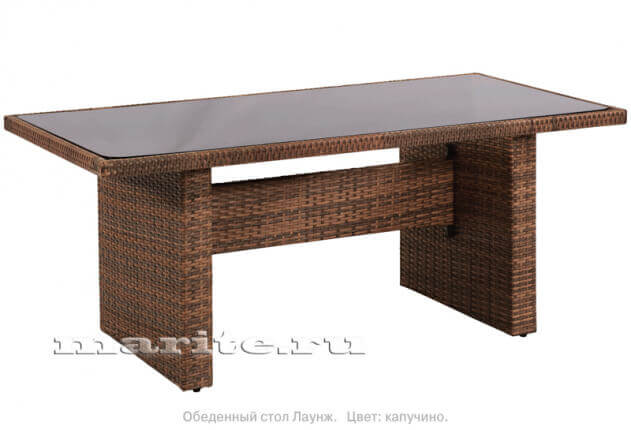 Комплект мебели из искусственного ротанга Лаунж-L (Lounge-L) (ротанг - капучино меланж, подушки - беж, серые) - вид 8 миниатюра