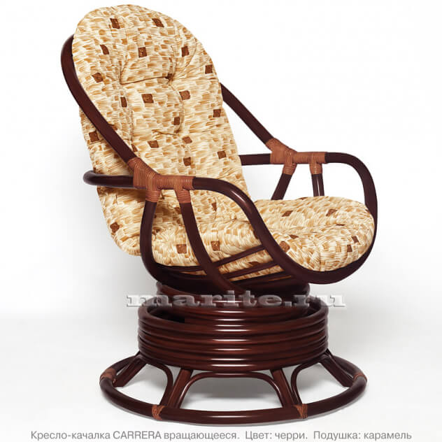 Кресло-качалка вращающееся Каррера (CARRERA) (цвет: коньяк, черри, орех, шоколад) - вид 3 миниатюра