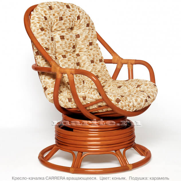 Кресло-качалка вращающееся Каррера (CARRERA) (цвет: коньяк, черри, орех, шоколад) - вид 5 миниатюра