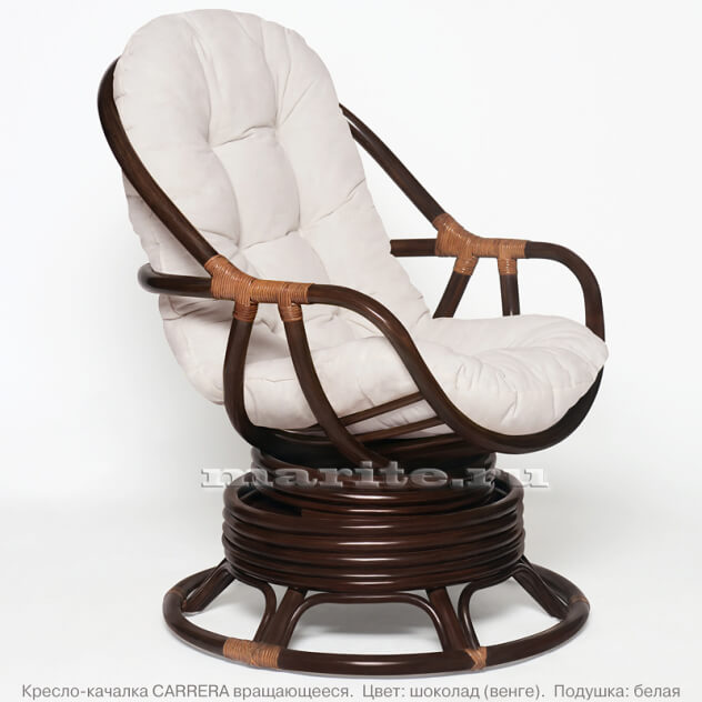 Кресло-качалка вращающееся Каррера (CARRERA) (цвет: коньяк, черри, орех, шоколад) - вид 9 миниатюра