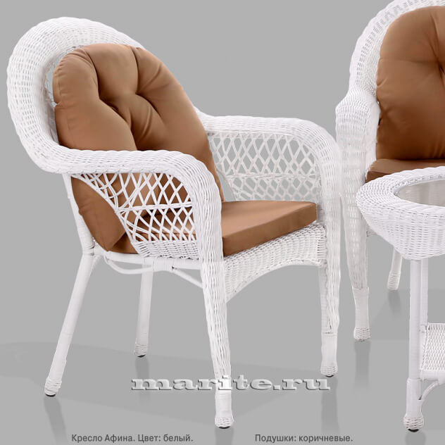 Комплект мебели из искусственного ротанга Афина (Afina) (цвет: белый) - вид 9 миниатюра