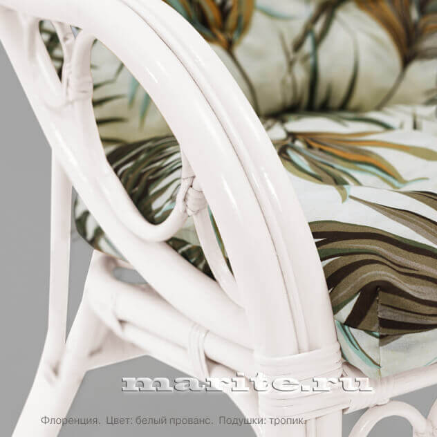Комплект для террасы из натур. ротанга Флоренция Дуэт (Florence Due) (цвет: белый прованс) - вид 6 миниатюра