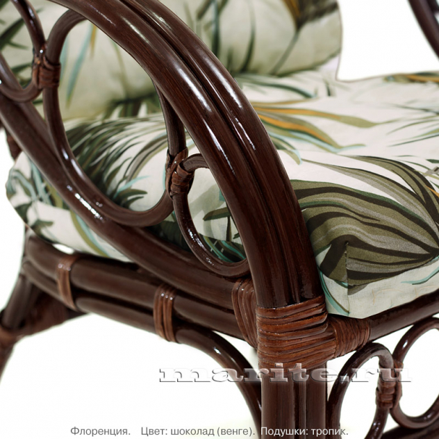 Комплект мебели для террасы из натурального ротанга Флоренция Дуэт (Florence Due) (цвет: коньяк, шоколад) - вид 10 миниатюра