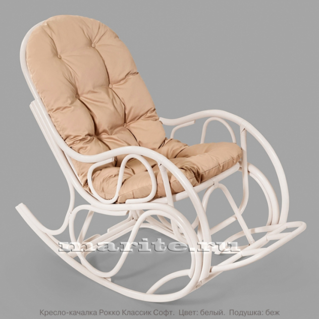 Кресло-качалка Рокко Классик Софт (цвет: белый прованс)