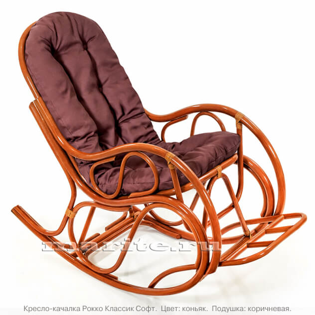 Кресло-качалка Рокко Классик Софт (цвет: коньяк) - вид 7 миниатюра