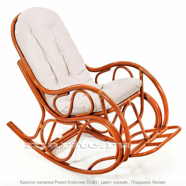 Кресло-качалка Рокко Классик Софт (цвет: коньяк) - вид 9 миниатюра