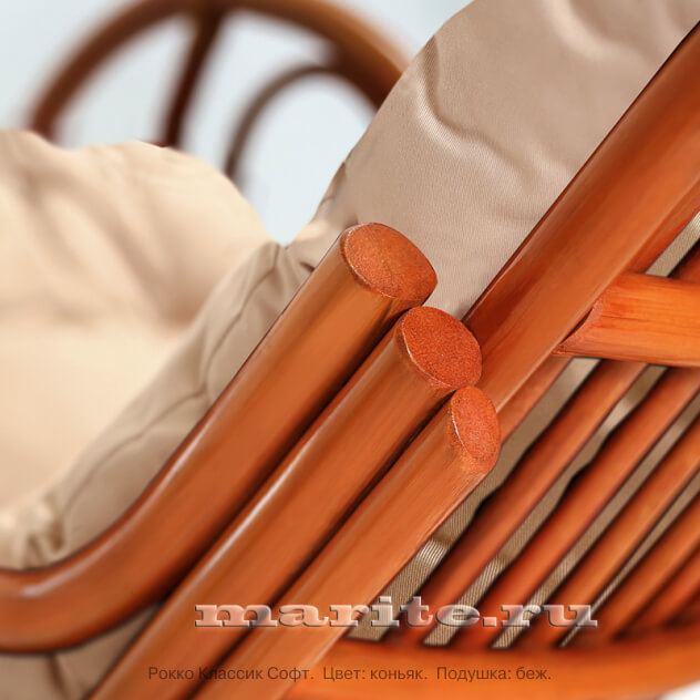 Кресло-качалка Рокко Классик Софт (цвет: коньяк) - вид 13 миниатюра
