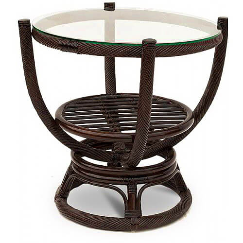 Кресло-качалка вращающееся из натур. ротанга - Роялти (Royalty) (цвет: коньяк, шоколад) - вид 5 миниатюра