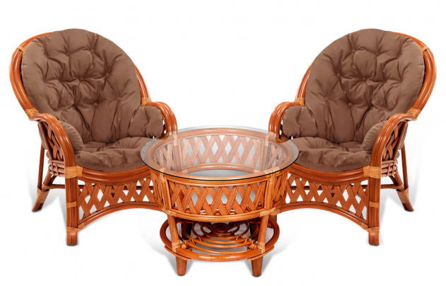 Комплект мебели для террасы из натурального ротанга Копакабана Дoc (Copacabana Dos) (цвет: коньяк)